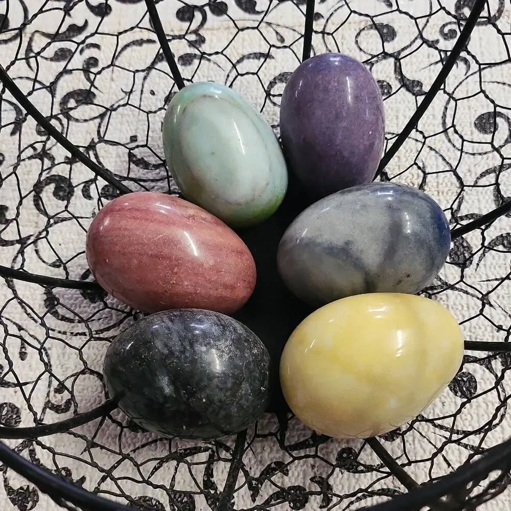Ceramic Hen Egg Basket and Eggs